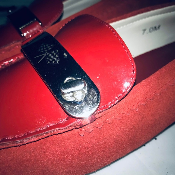 Nascsar Red Patent and Suede Flat Sz7M - Picture 7 of 8